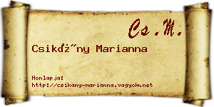 Csikány Marianna névjegykártya