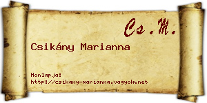 Csikány Marianna névjegykártya