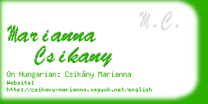 marianna csikany business card